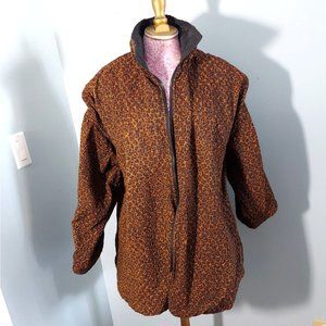 vintage MPDW 80s leopard print oversize jacket reversible Plus size 1X